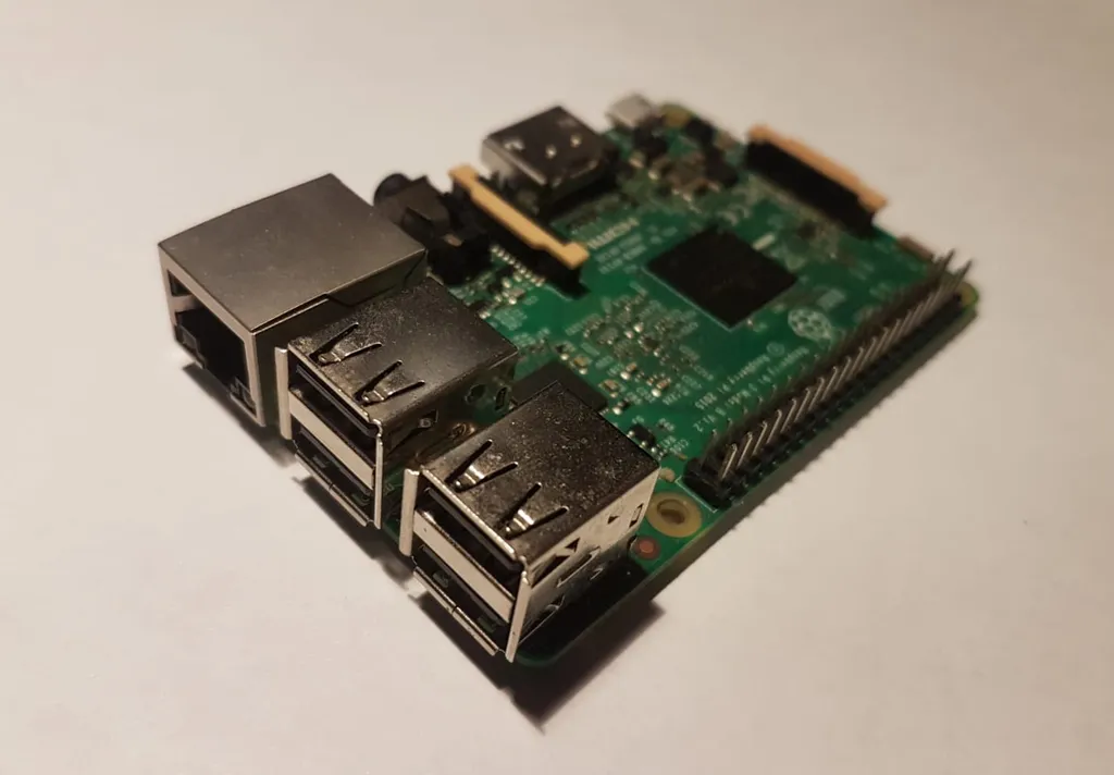 A Raspberry Pi 3 board